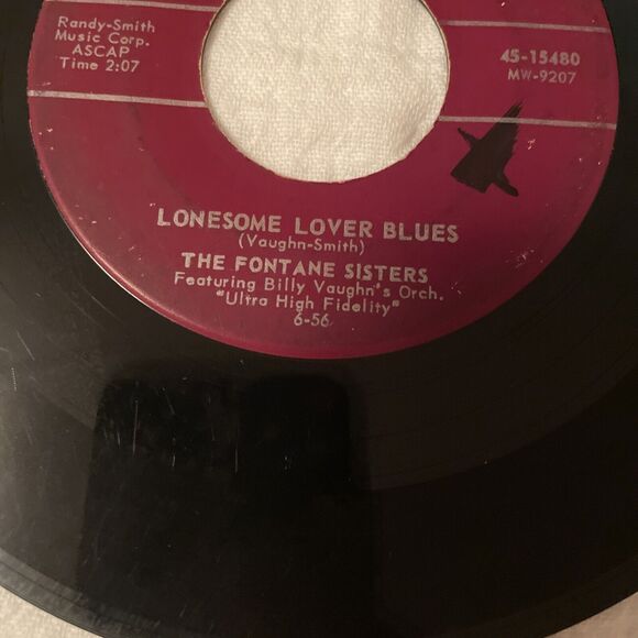 The Fontaine Sisters Voices/Lonesome Lover Blues 45RPM Dot Records 1956 - Picture 11 of 12